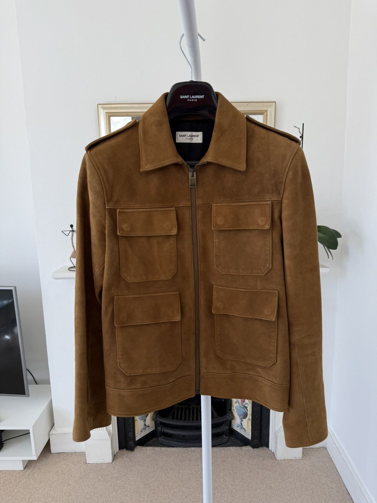 Hedi Slimane × Saint Laurent Paris FW13 Saint Laurent Goat Leather Tan Suede Jacket Size US M / EU 48-50 / 2 - 1 Thumbnail