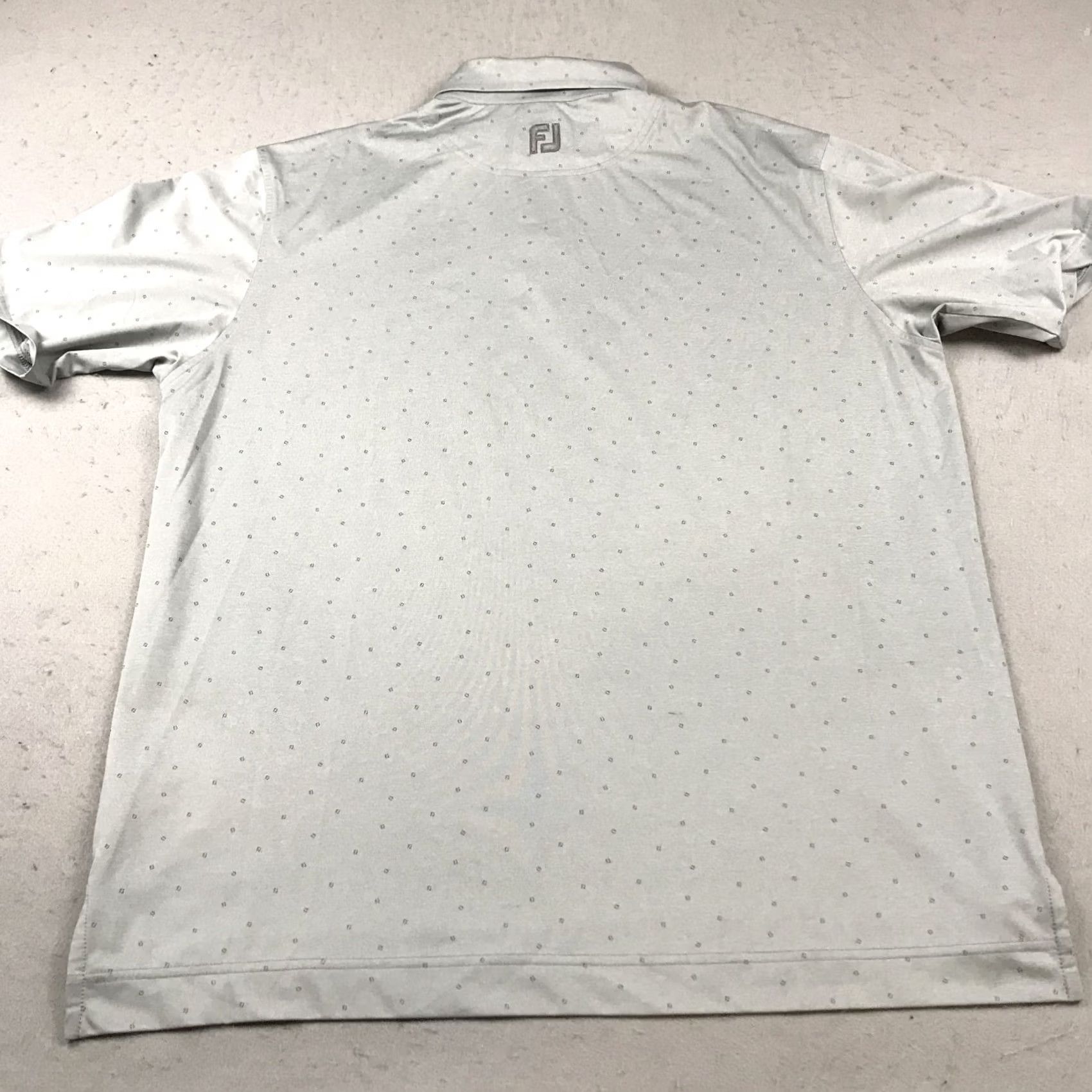 Footjoy FootJoy Polo Shirt Mens XL Gray Stretch Geometric Golf Abstract Logo Activewear, Casual Short Sleeve CollaredPullover Regular Fit Size US XL / EU 56 / 4 - 6 Thumbnail
