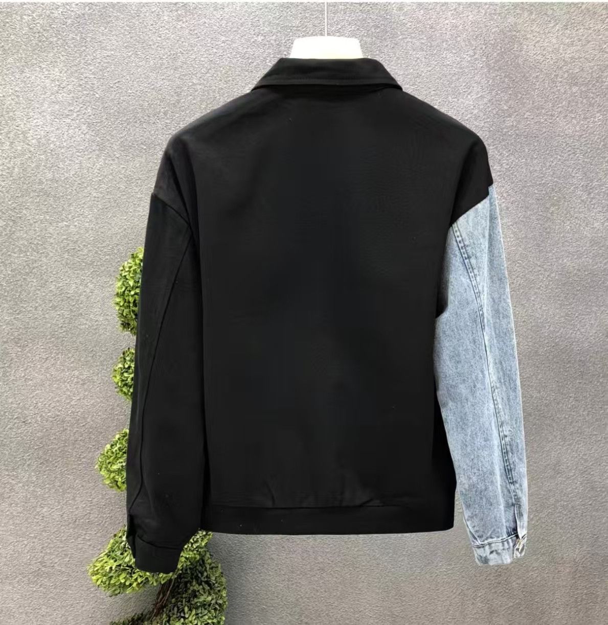 Vintage Black & Blue Asymmetrical Denim Patchwork Jacket Size US M / EU 48-50 / 2 - 2 Thumbnail