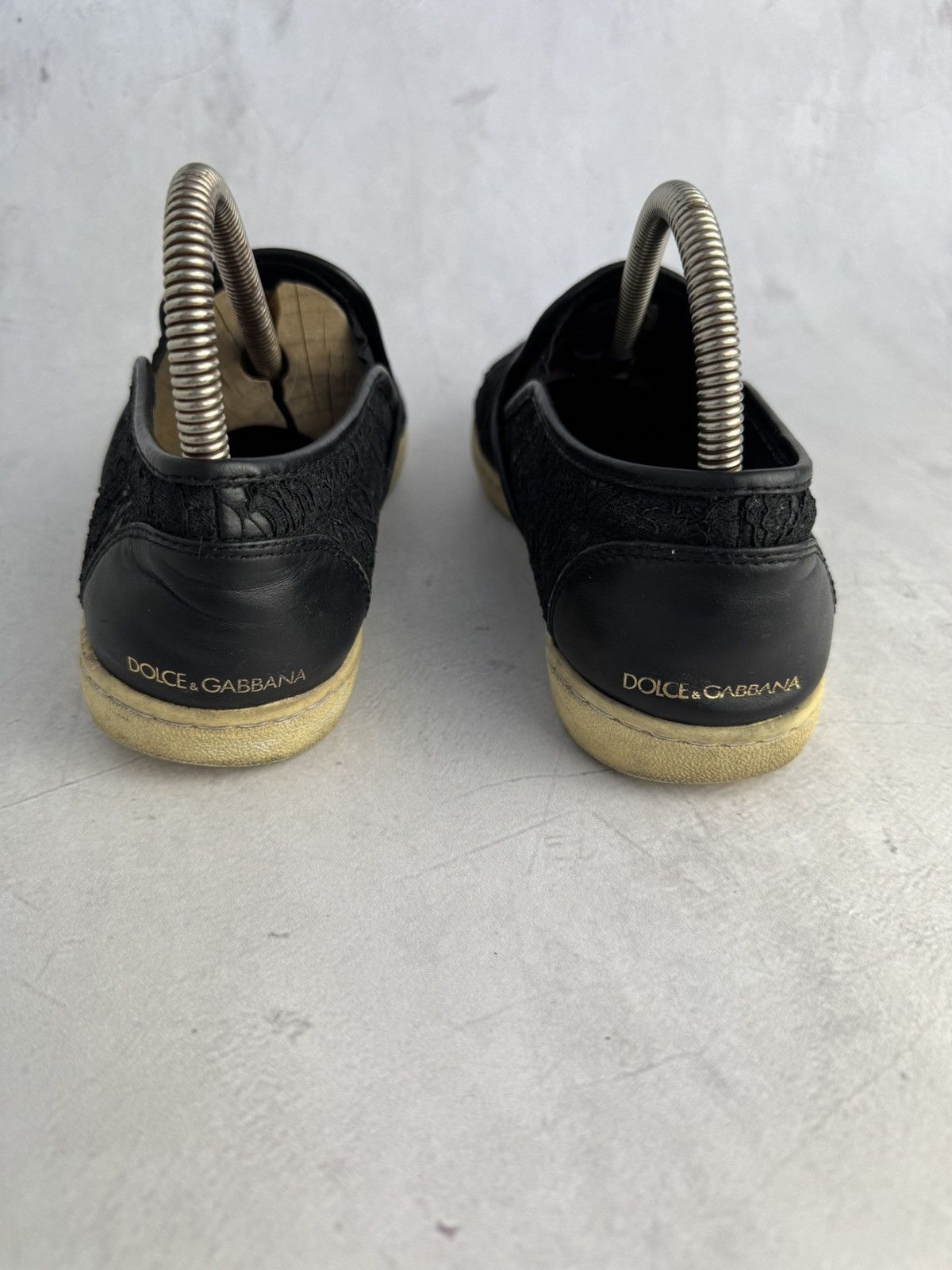 Dolce & Gabbana Dolce & Gabbana Slip-On Sneakers Black Lace size 39 Size US 9 / IT 39 - 3 Thumbnail