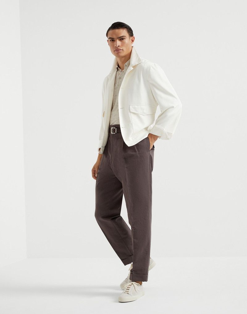 Brunello Cucinelli o1la1rc1a0326 Délavé Jacket in Ivory Size US M / EU 48-50 / 2 - 5 Thumbnail