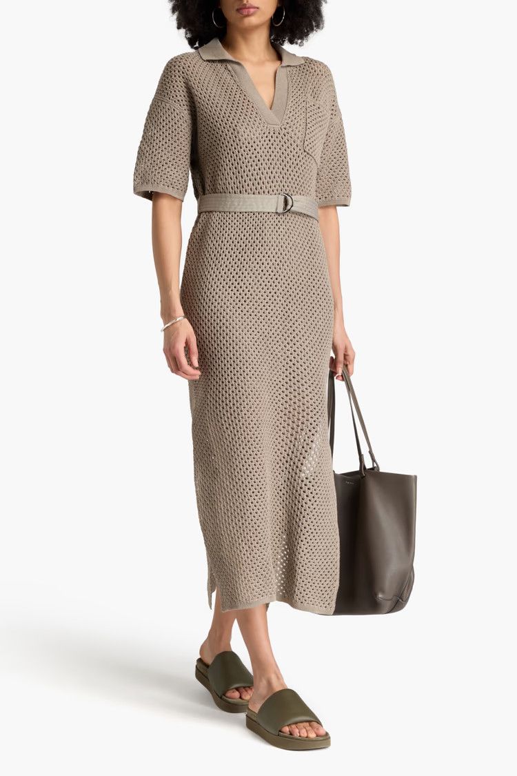 Brunello Cucinelli o1w1db10825 Dress in Brown Size S / US 4 / IT 40 - 2 Thumbnail