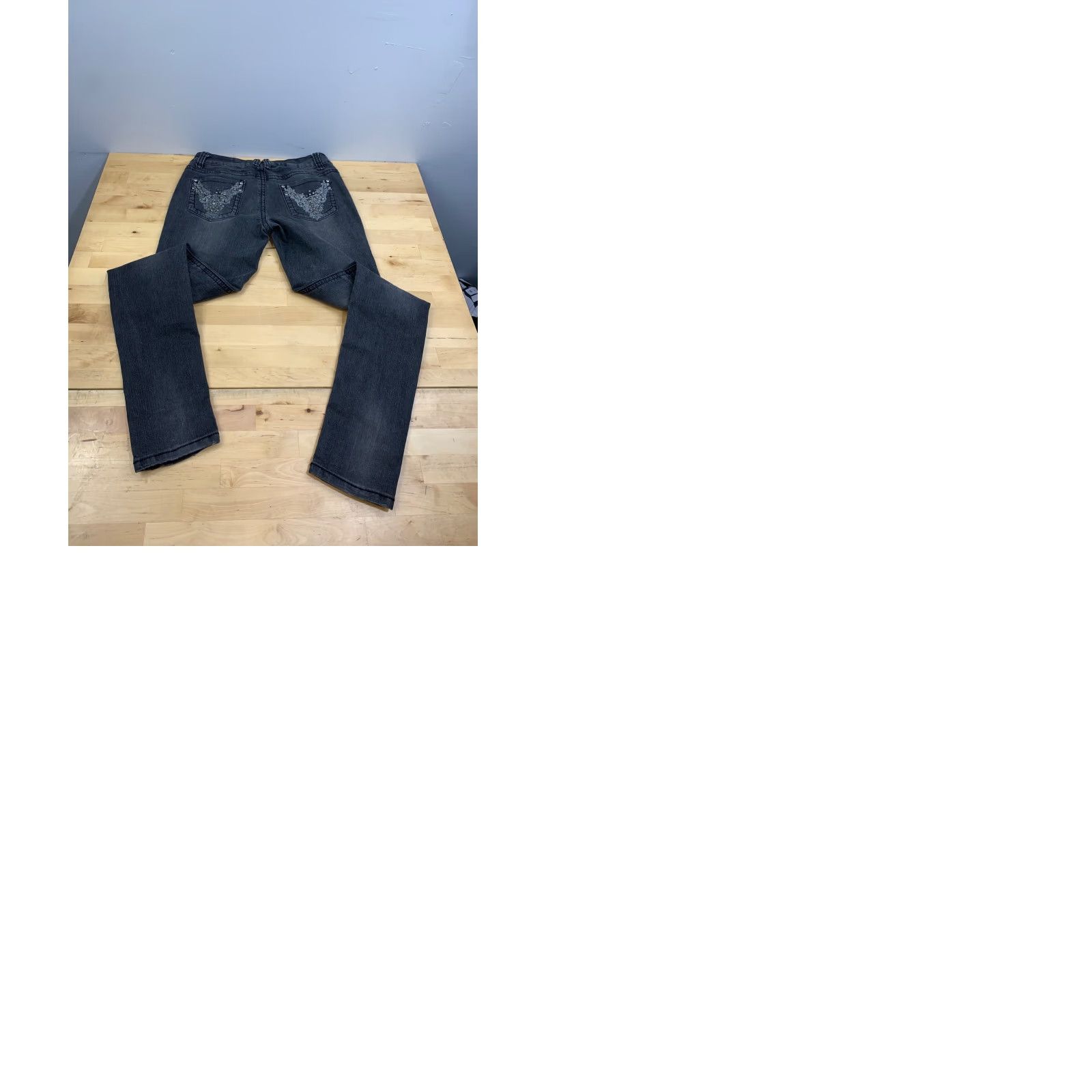 Bebe VINTAGE bebe Jeans Womens 28" Waist Black Rhinestone Y2K Low Rise 2B 5-Pocket Skinny Handwash Machine Washable Denim Cotton Solid Zipper Bagged No N/A Size 28" / US 6 / IT 42 - 9 Thumbnail