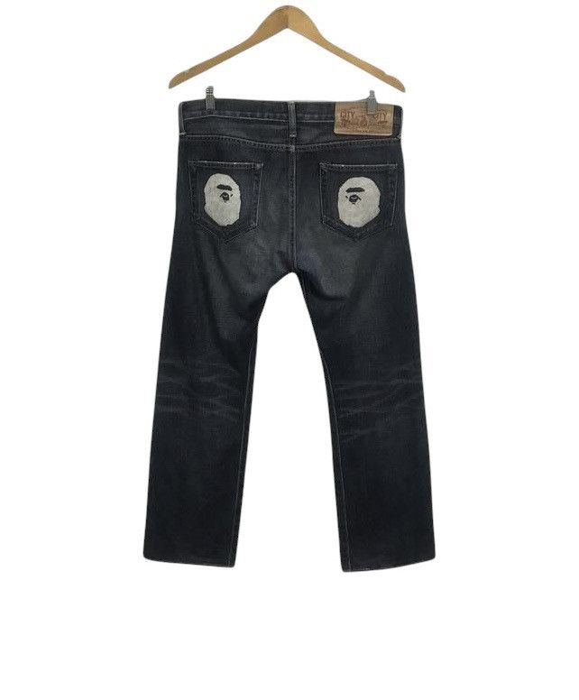 OLD APE デニムパンツ APE NEVER KILL APE プリント Bape jeans 'Ape