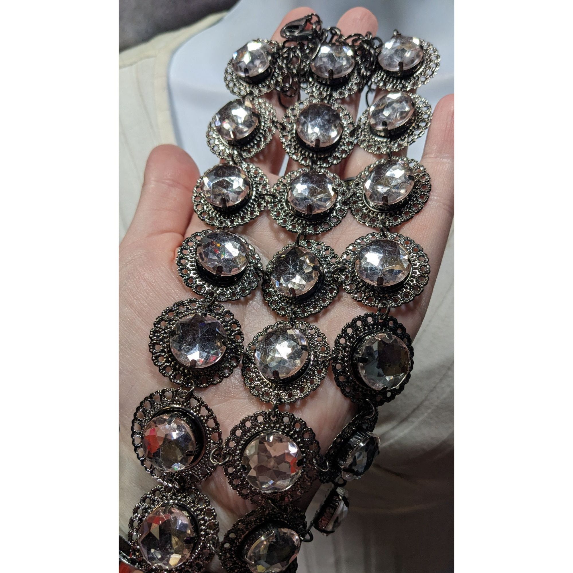 Other Elegant Glam Lightweight Gemmed Silver Tone Statement Neckla Size ONE SIZE - 5 Thumbnail