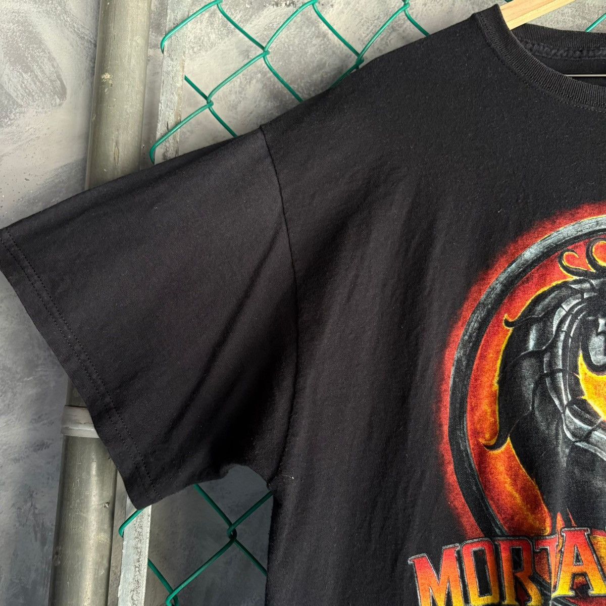Fruit Of The Loom Vintage Mortal Kombat T Shirt Video Game Promo Tee Dragon Size US XL / EU 56 / 4 - 4 Thumbnail