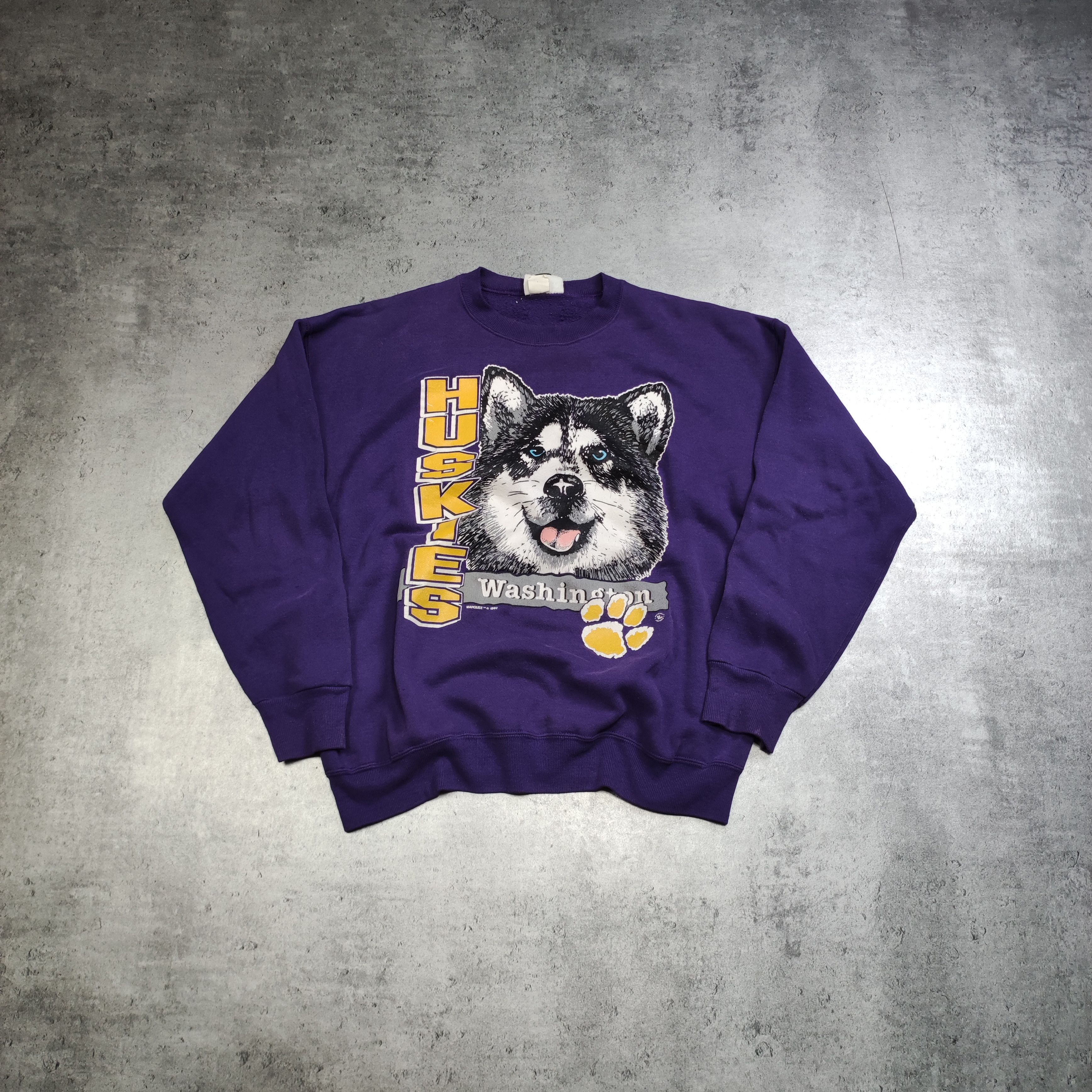 NFL × Vintage Vintage RARE 1992 OG Washington Huskies Purple Crewneck Size US XL / EU 56 / 4 - 1 Thumbnail