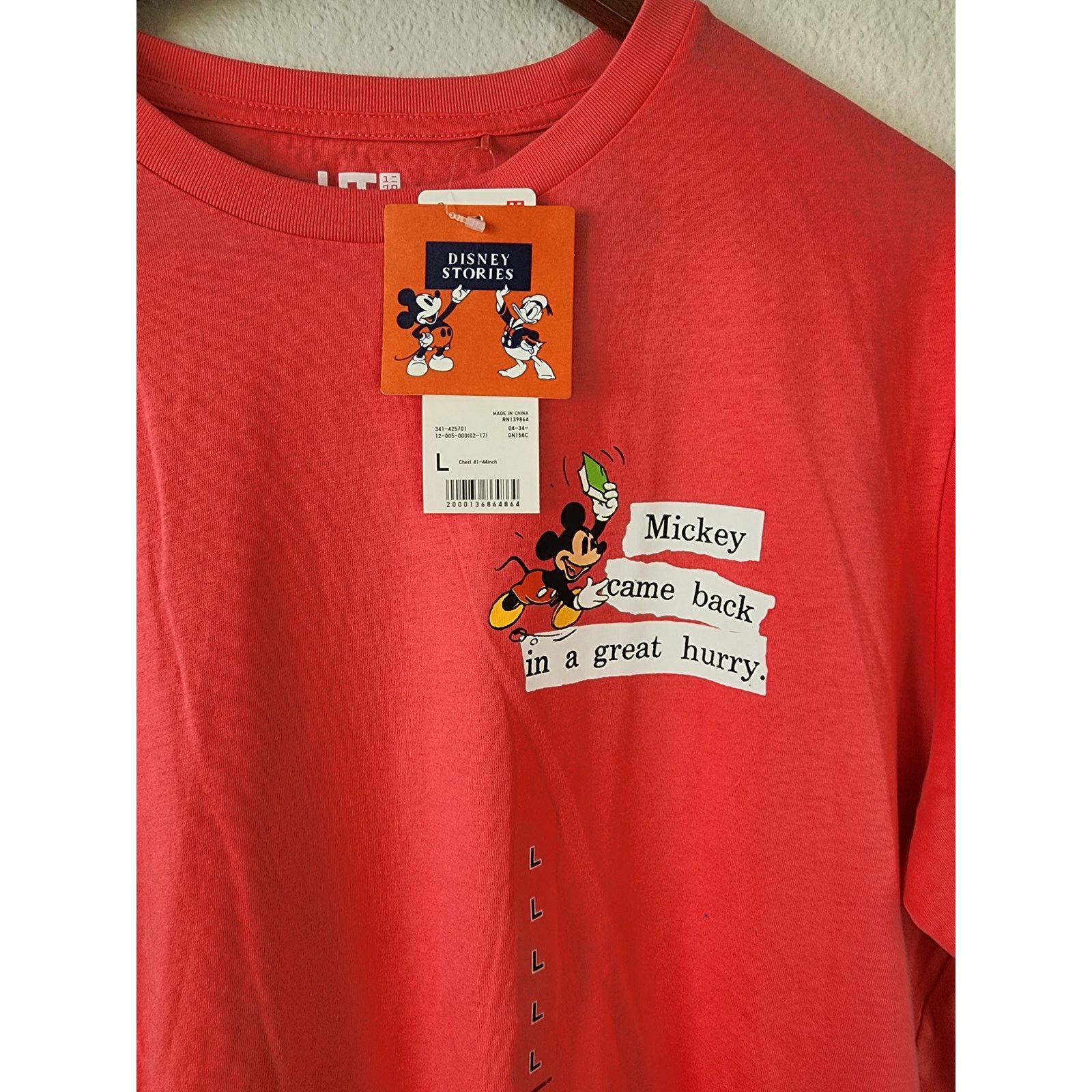 Disney Disney Uniqlo Shirt Stories Pink Graphic Tee Mickey NWT L Size US L / EU 52-54 / 3 - 2 Thumbnail