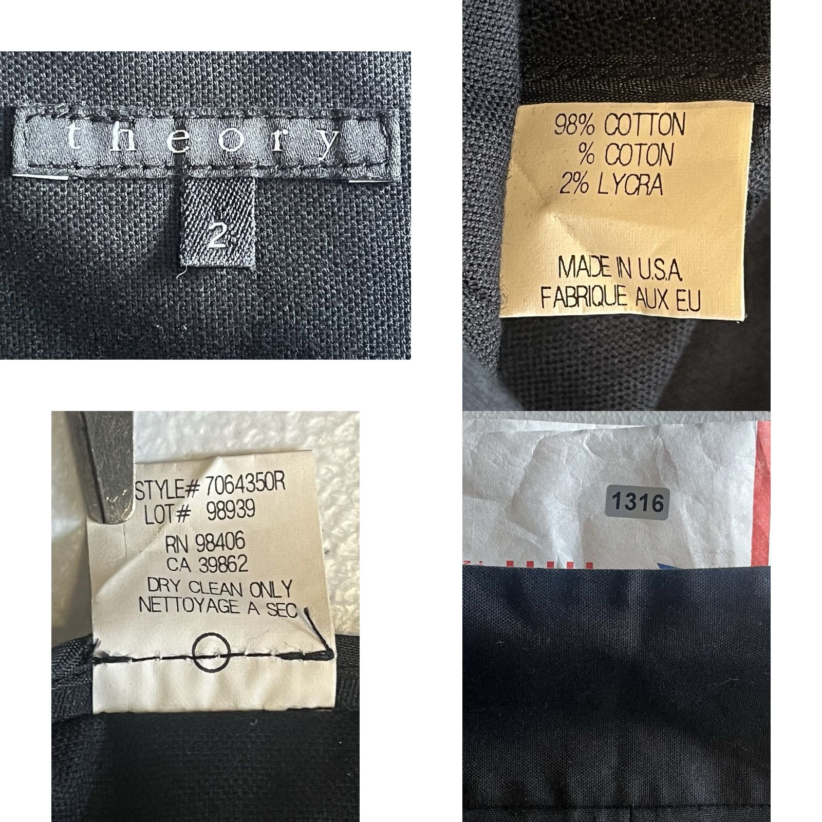 Theory Theory Womens Black Knee Length Skirt Size 2 USA Made Zip Pencil Straight Casual Classic Cotton Dry Clean Only Womens Skirt Size 26" / US 2 / IT 38 - 8 Thumbnail