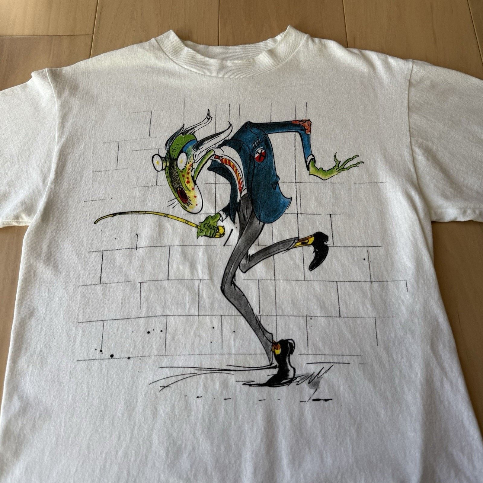 Alstyle × Band Tees Pink Floyd Gerald Scarfe The Wall Shirt Medium White Y2K Size US M / EU 48-50 / 2 - 3 Thumbnail