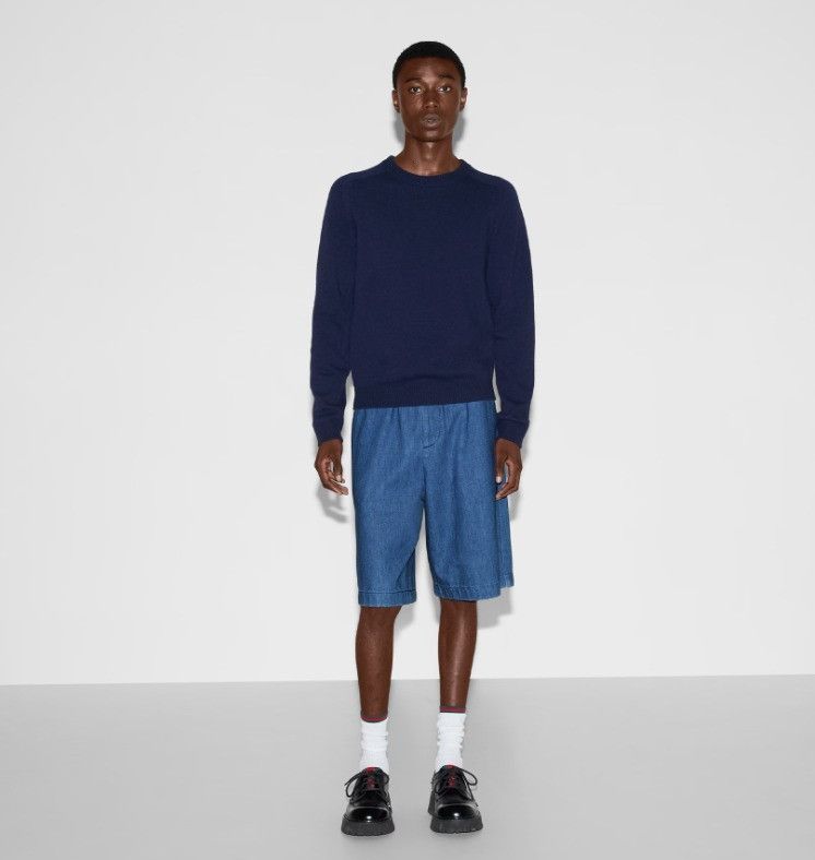 Gucci o1mt1gz0525 Denim Shorts With G Patch in Blue Size US 34 / EU 50 - 2 Thumbnail