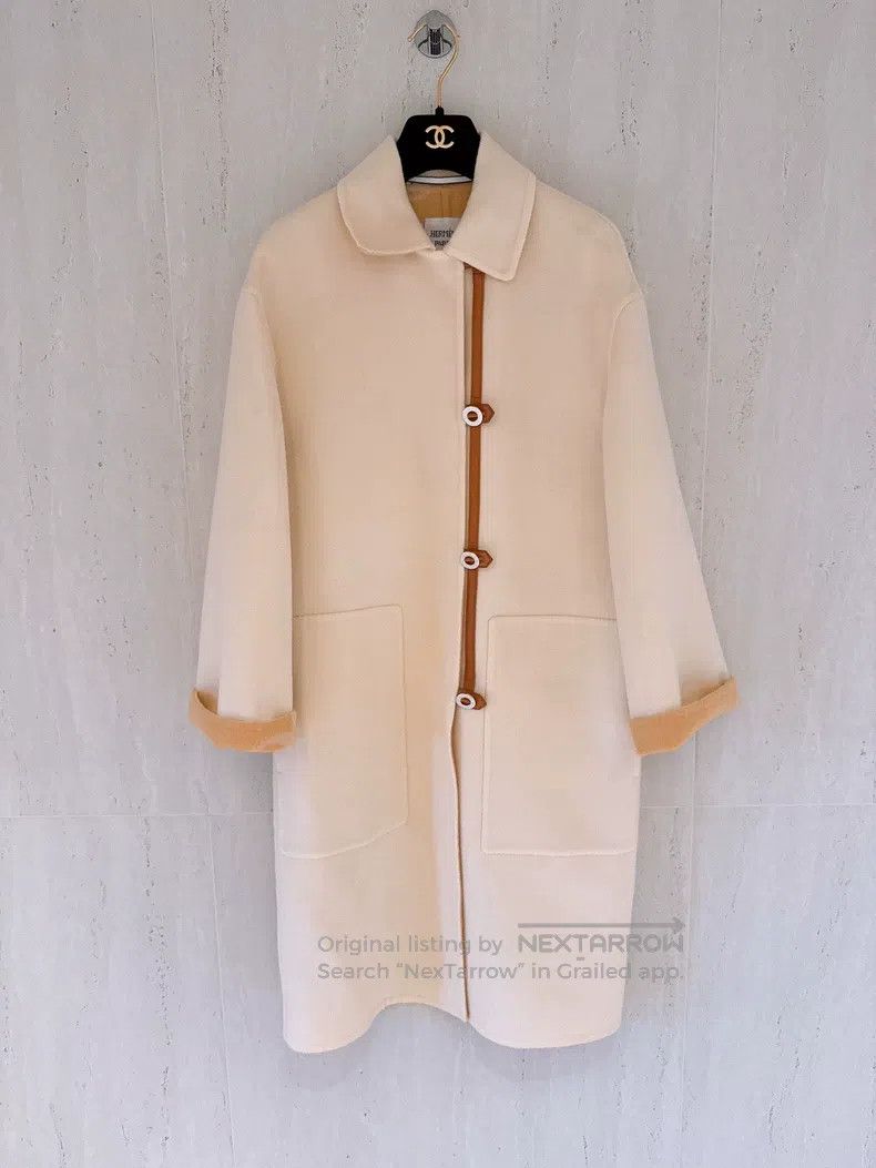 Hermes Hermes Eggshell Double-Sided Cashmere Coat Size XXS / US 00 / IT 34 - 1 Thumbnail