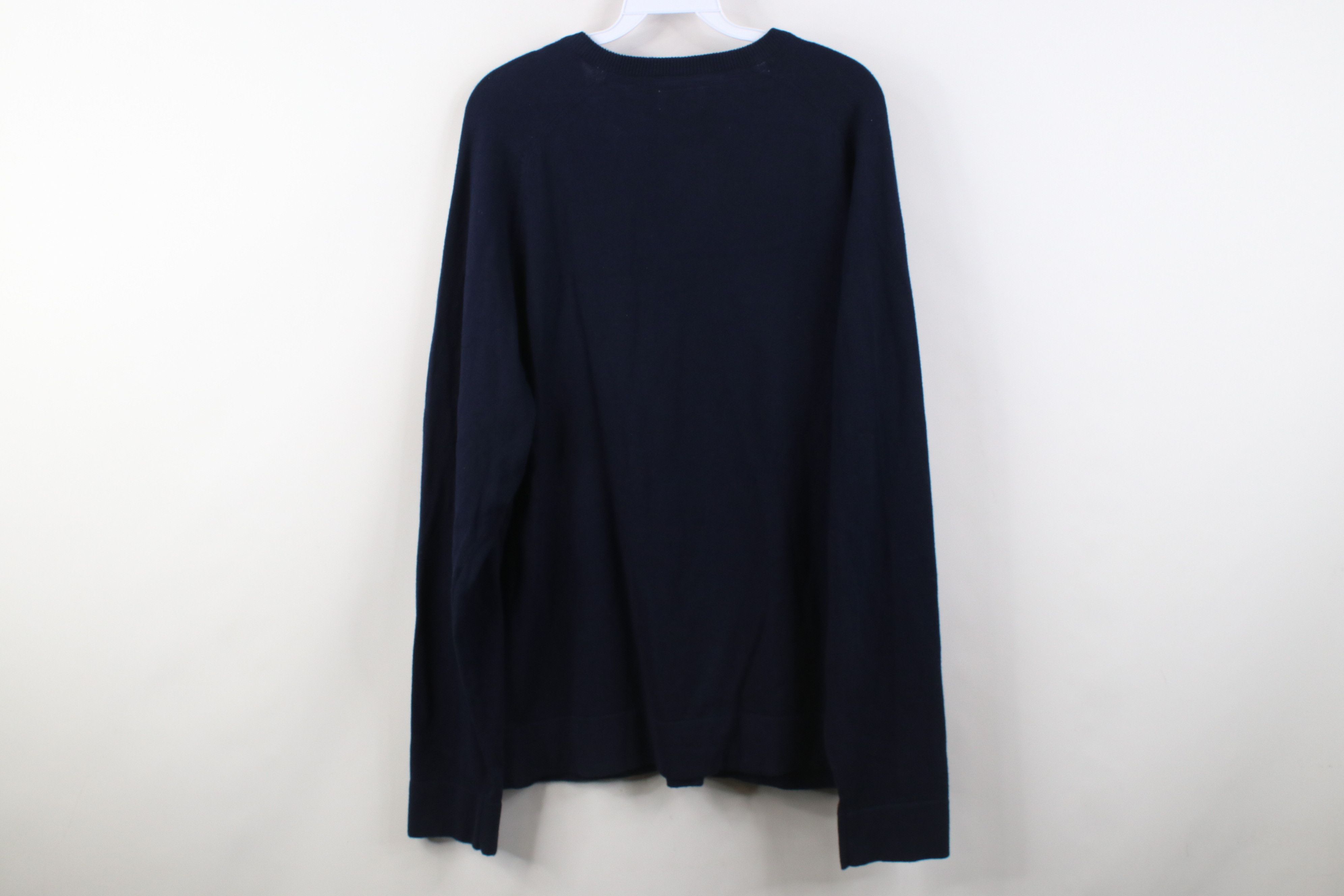 L.L. Bean Vintage LL Bean Cashmere Knit V-Neck Sweater Navy Blue Size US L / EU 52-54 / 3 - 6 Thumbnail