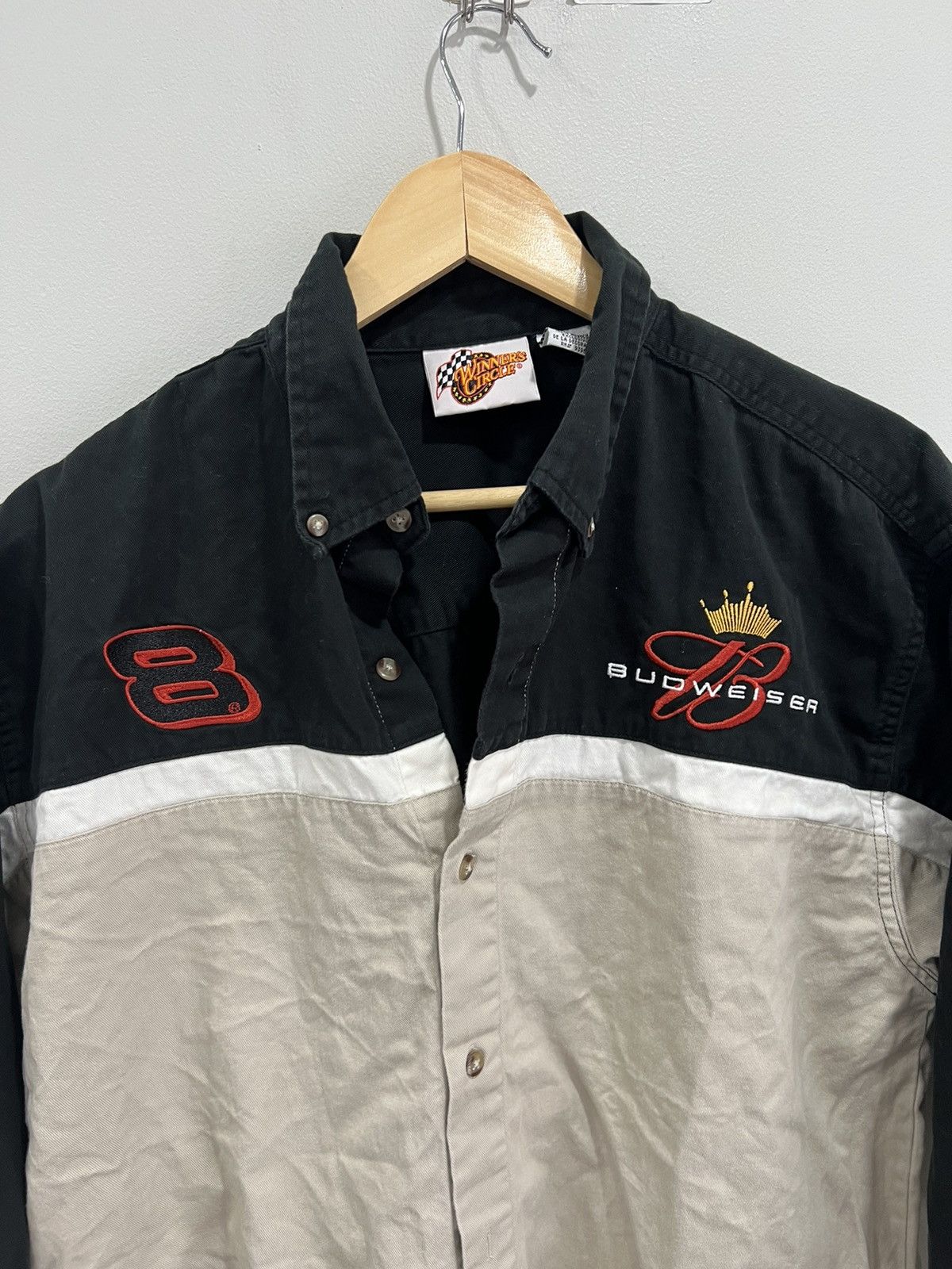 Vintage Vtg Budweiser Winners Circle Button Up Shirt racing mechanic Size US L / EU 52-54 / 3 - 5 Thumbnail