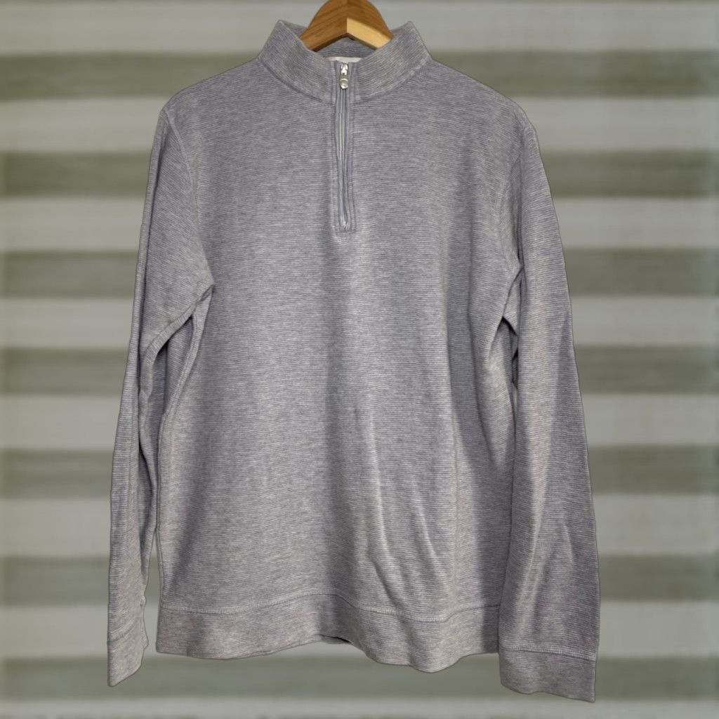 Peter Millar Men's Peter Millar Crown Comfort Ottoman Quarter Zip Sweater Gray Sz L Size US L / EU 52-54 / 3 - 1 Thumbnail