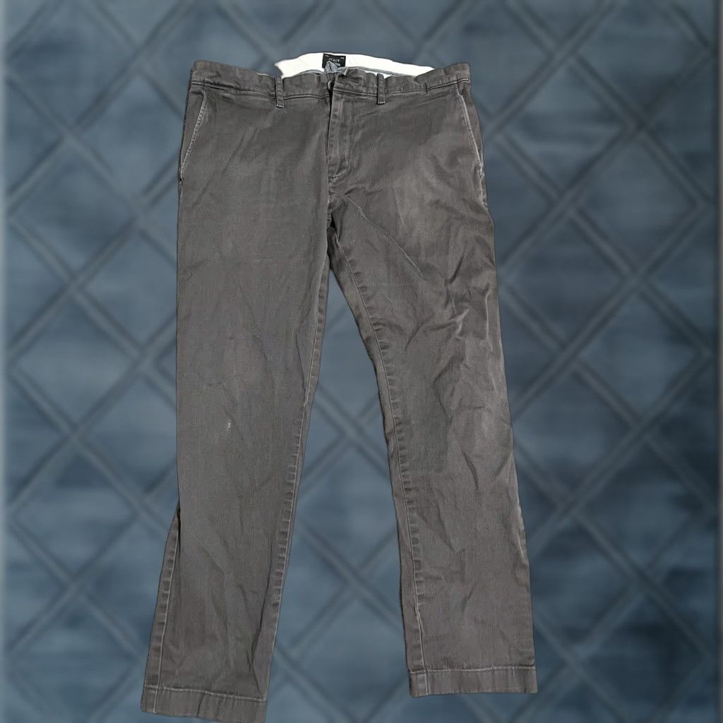 J.Crew VINTAGE J.CREW 484 Slim Straight Chino Pants Gray 33x28 Men’s Flat Front Cotton Stretch Size US 33 - 1 Thumbnail