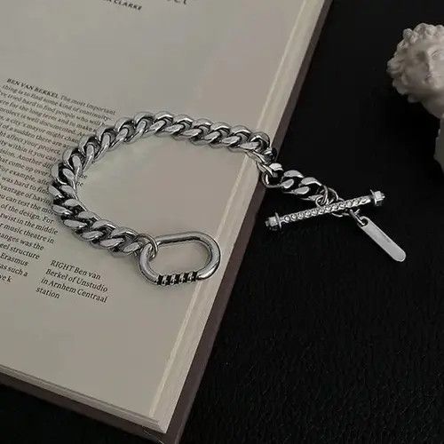 Other Titanium Steel Cuban Bracelet for Men Women,Punk Hip Hop Size ONE SIZE - 2 Thumbnail
