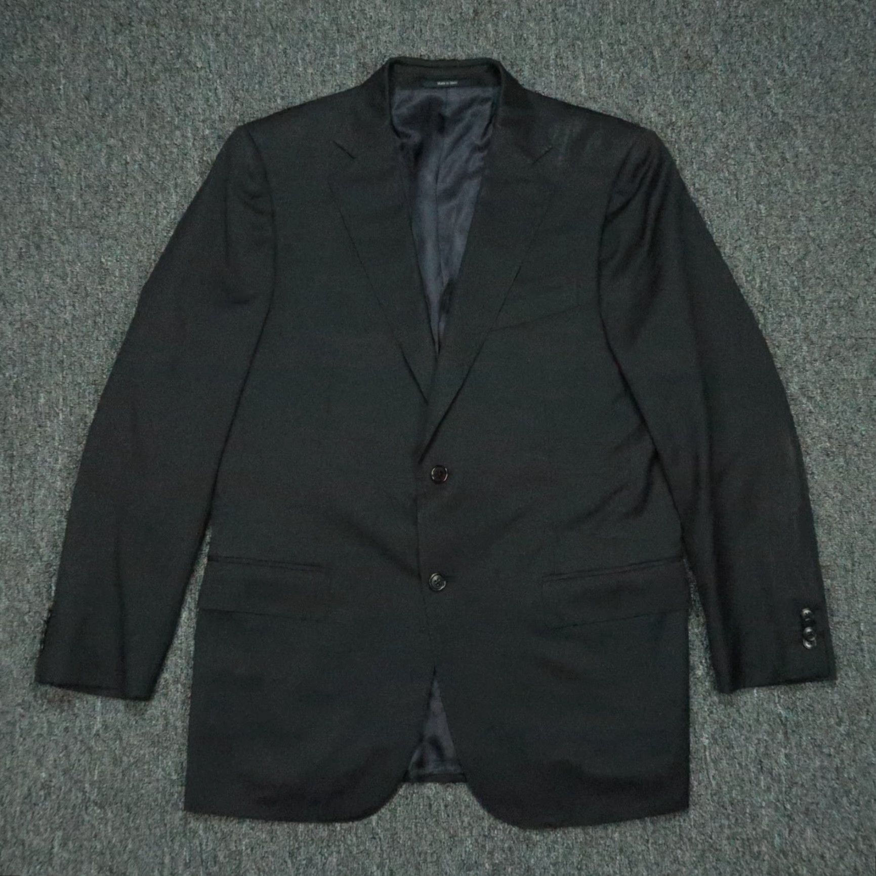 Ermenegildo Zegna Zegna Blazer Mens 42R Black Wool 2 Piece Notch Lapel Single-Breasted Fly Two-Button Inner Pockets Dry Clean Only Adult Menswear Size 42R - 2 Thumbnail