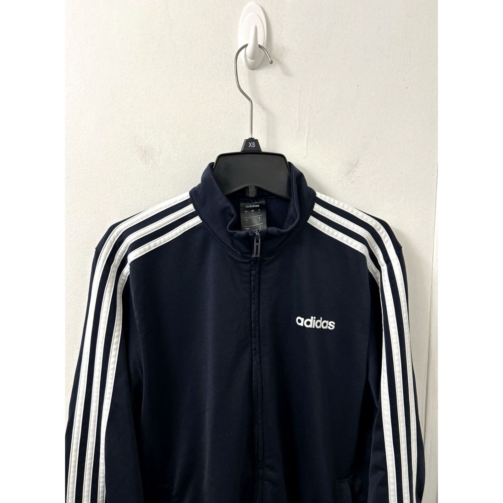 Adidas Adidas Track Jacket Mens Small Navy Blue White Full Zip 3-Stripe Long Sleeve Size US S / EU 44-46 / 1 - 2 Thumbnail