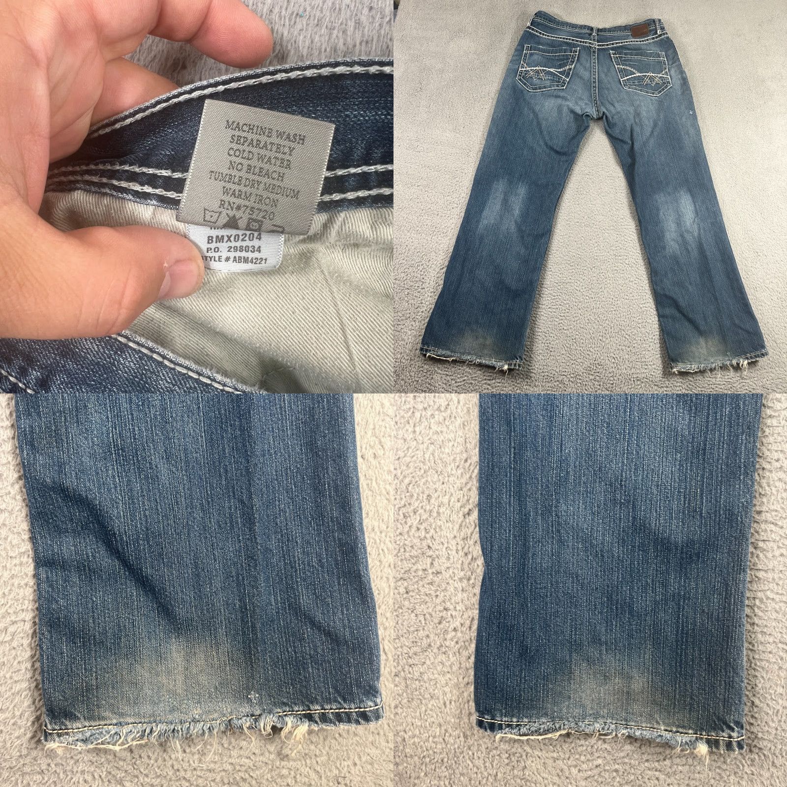 Vintage VINTAGE Buckle Jeans Men Size 36 37x31 Straight Denim Medium Blue Distressed Logo Size US 36 / EU 52 - 8 Thumbnail