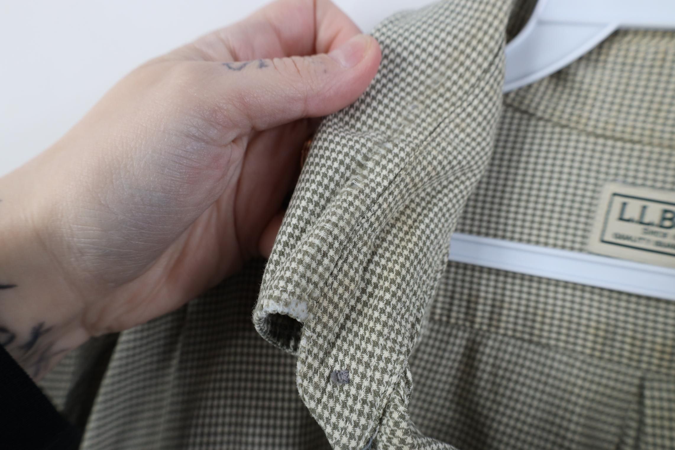 L.L. Bean Vintage 90s LL Bean Houndstooth Collared Button Down Shirt Size US XL / EU 56 / 4 - 7 Thumbnail