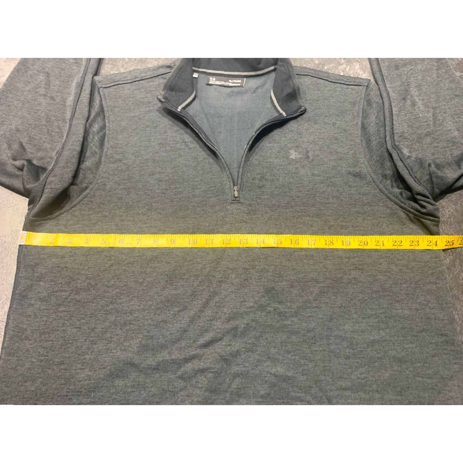 Under Armour Under Armour Mens XL Gray Heathered HeatGear 1/4 Zip Pullover Sweater Golf Preppy Microfiber Size US XL / EU 56 / 4 - 6 Thumbnail