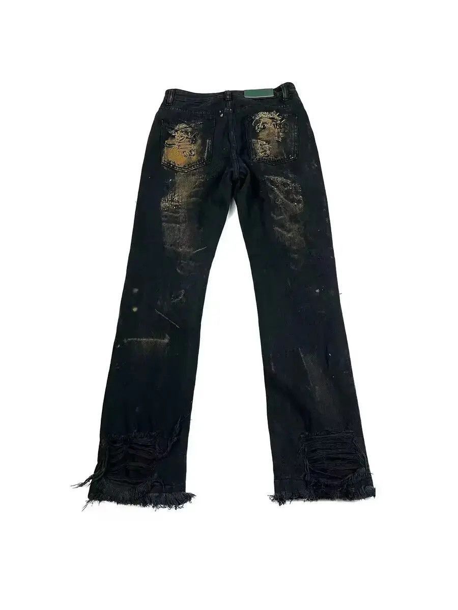 Japanese Brand Vintage handmade ripped raw edge micro-flared jeans Size US 32 / EU 48 - 5 Thumbnail