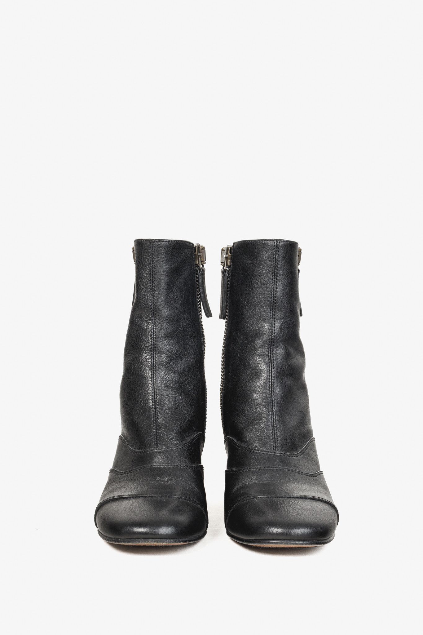 Chloe Chloé Lexie Black Leather Zipper Boot Size US 6 / IT 36 - 2 Thumbnail