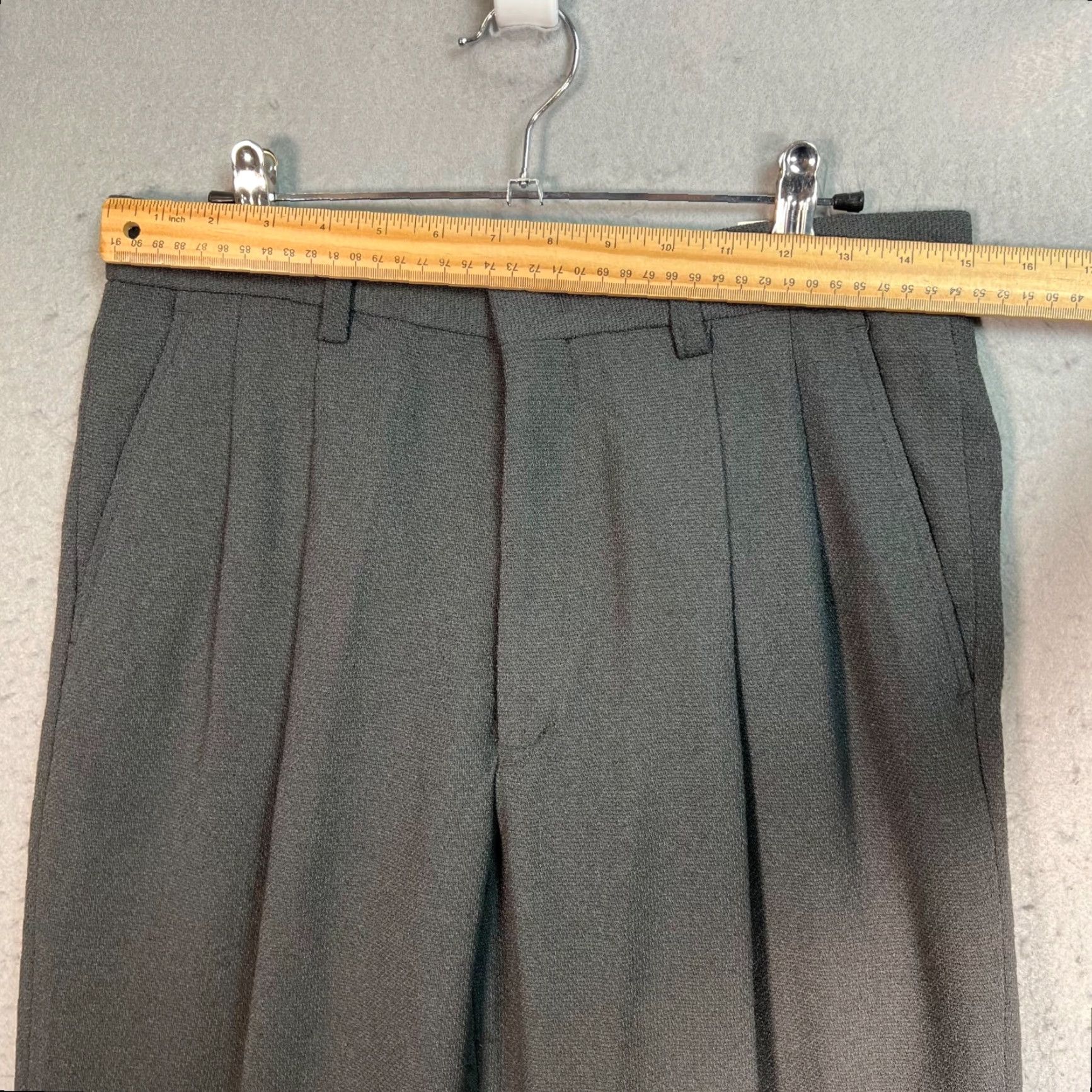 Vintage Omphalos Mens Pants Dress Gray 32 Polyester Rayon NEW! Pleated Front Straight Slash Pockets Inseam 34in Vintage: No Size US 32 / EU 48 - 6 Thumbnail