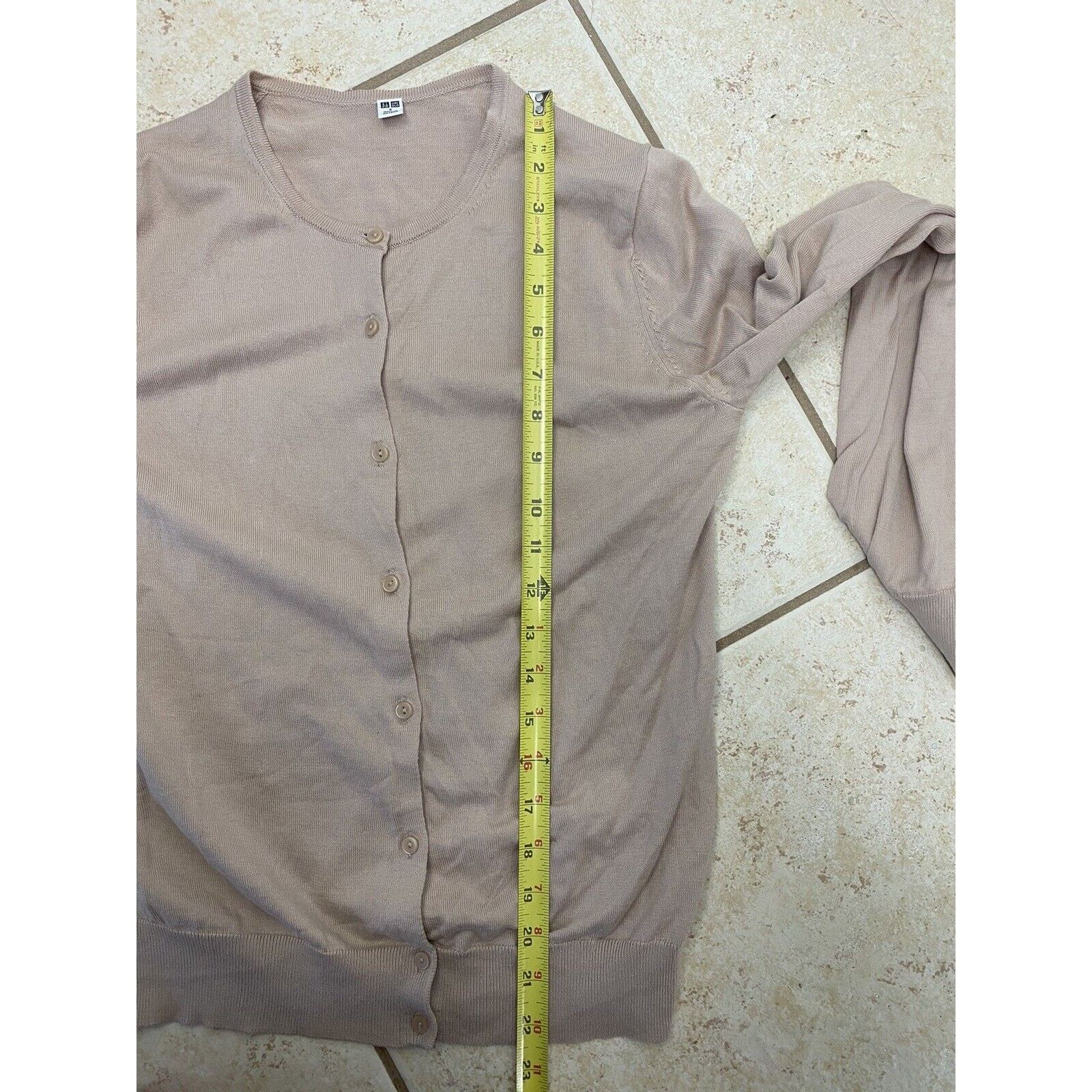 Uniqlo Uniqlo Beige 100% Cotton Button Up Cardigan Sweater Size S / US 4 / IT 40 - 8 Thumbnail