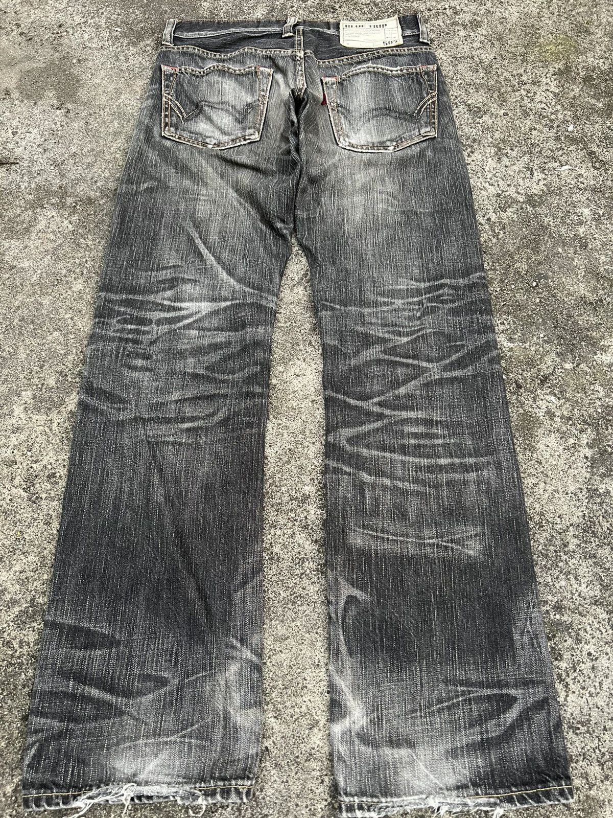 Edwin VINTAGE EDWIN 503 BLUE TRIP DISTRESS PUNK JEAN JAPAN Size US 29 - 2 Thumbnail