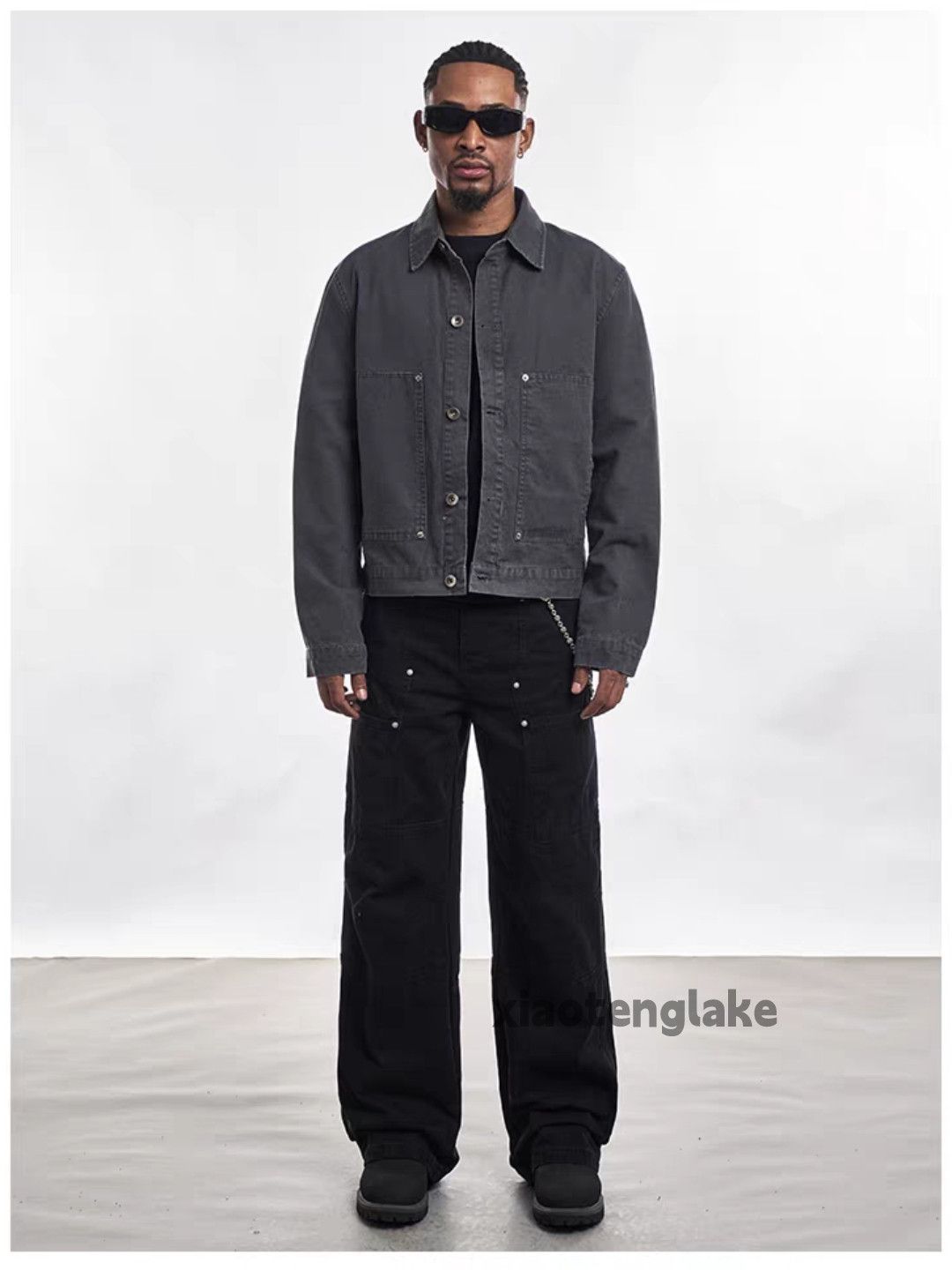 Unisex utility loose workwear carpenter cargo jacket