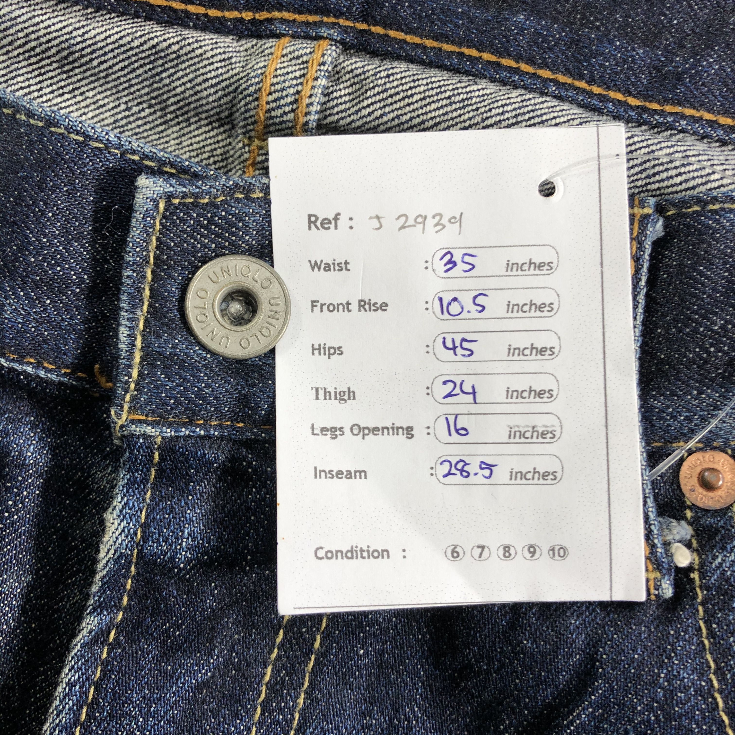Uniqlo Blue Wash Uniqlo Jeans-J2939 Size US 35 - 11 Thumbnail