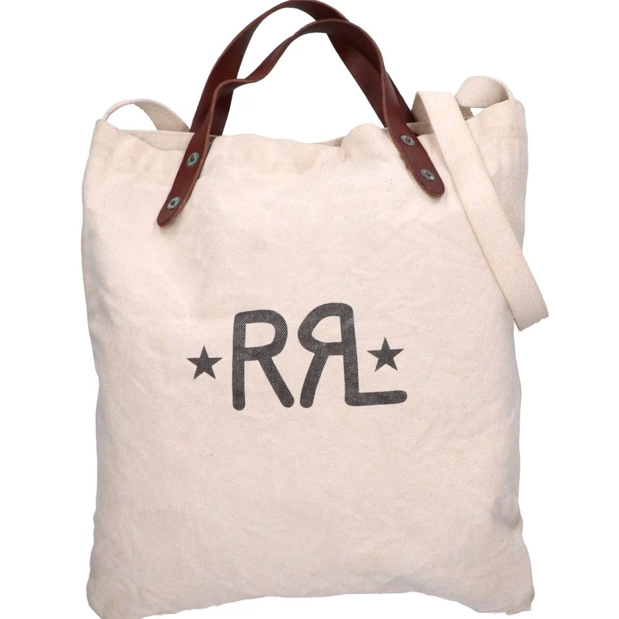 Ralph Lauren RRL RALPH LAUREN Men's Shoulder Bag Canvas Leather Handle 2-WAY White USED Canvas Leather Handle 2-WAY Shoulder Bag Mens White Size ONE SIZE - 2 Thumbnail