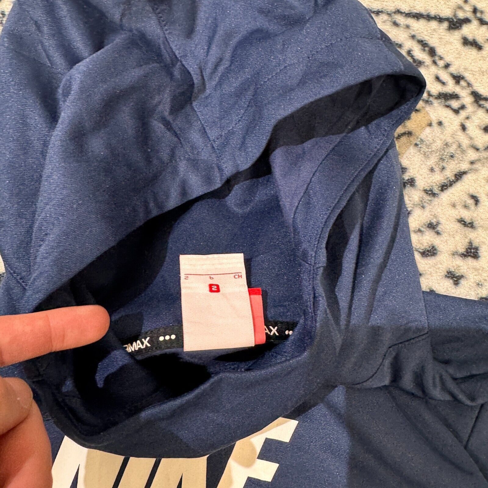 Nike × Vintage Vintage Nike Navy Blue Polyester Hoodie Size S Y2K 90s Size US S / EU 44-46 / 1 - 12 Thumbnail