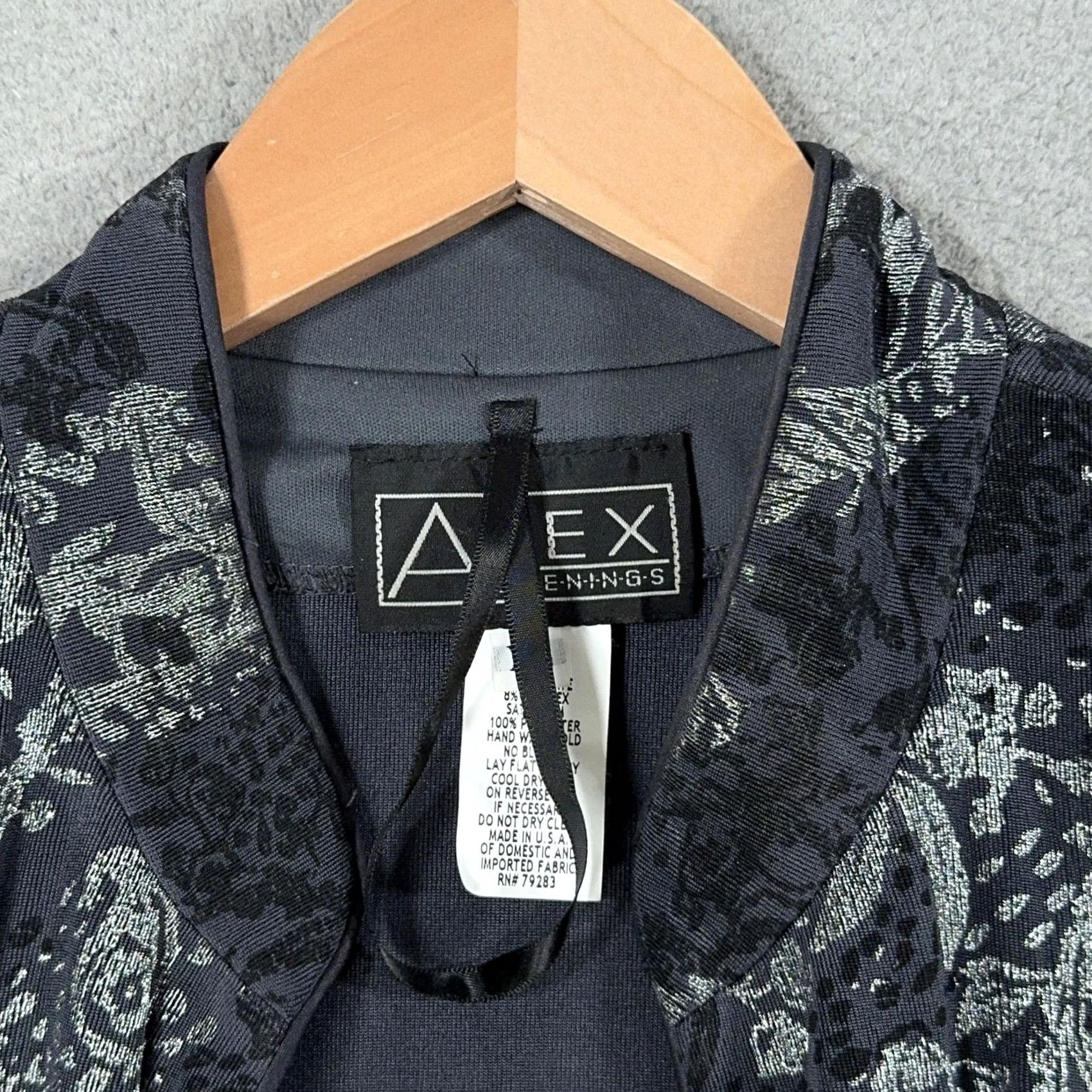 Alex Evenings VINTAGE Alex Evenings Jacket Womens XL Black Floral Metallic Open Front Formal Cardian Size XL / US 12-14 / IT 48-50 - 4 Thumbnail