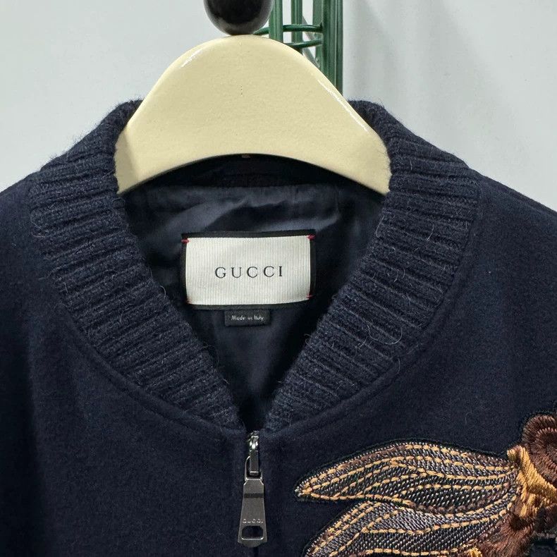 Gucci Gucci Bee embroidered wool tweed color block jacket Size US L / EU 52-54 / 3 - 3 Thumbnail