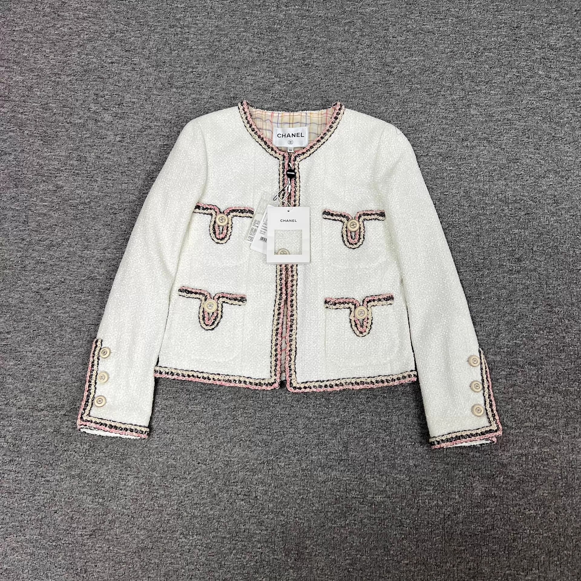 Chanel Chanel Station White Sequin 4-Pocket Color Trim Woven Jkt Size XS / US 0-2 / IT 36-38 - 2 Thumbnail