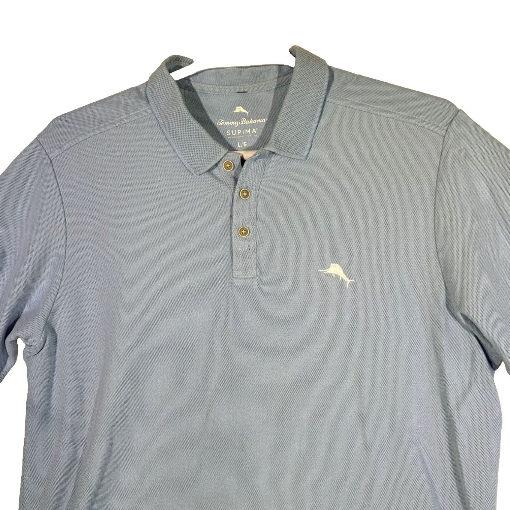 Tommy Bahama Tommy Bahama Polo Shirt Men Large Blue Supima Cotton Golf Performance Short Sleeve Shirt Size US L / EU 52-54 / 3 - 6 Thumbnail