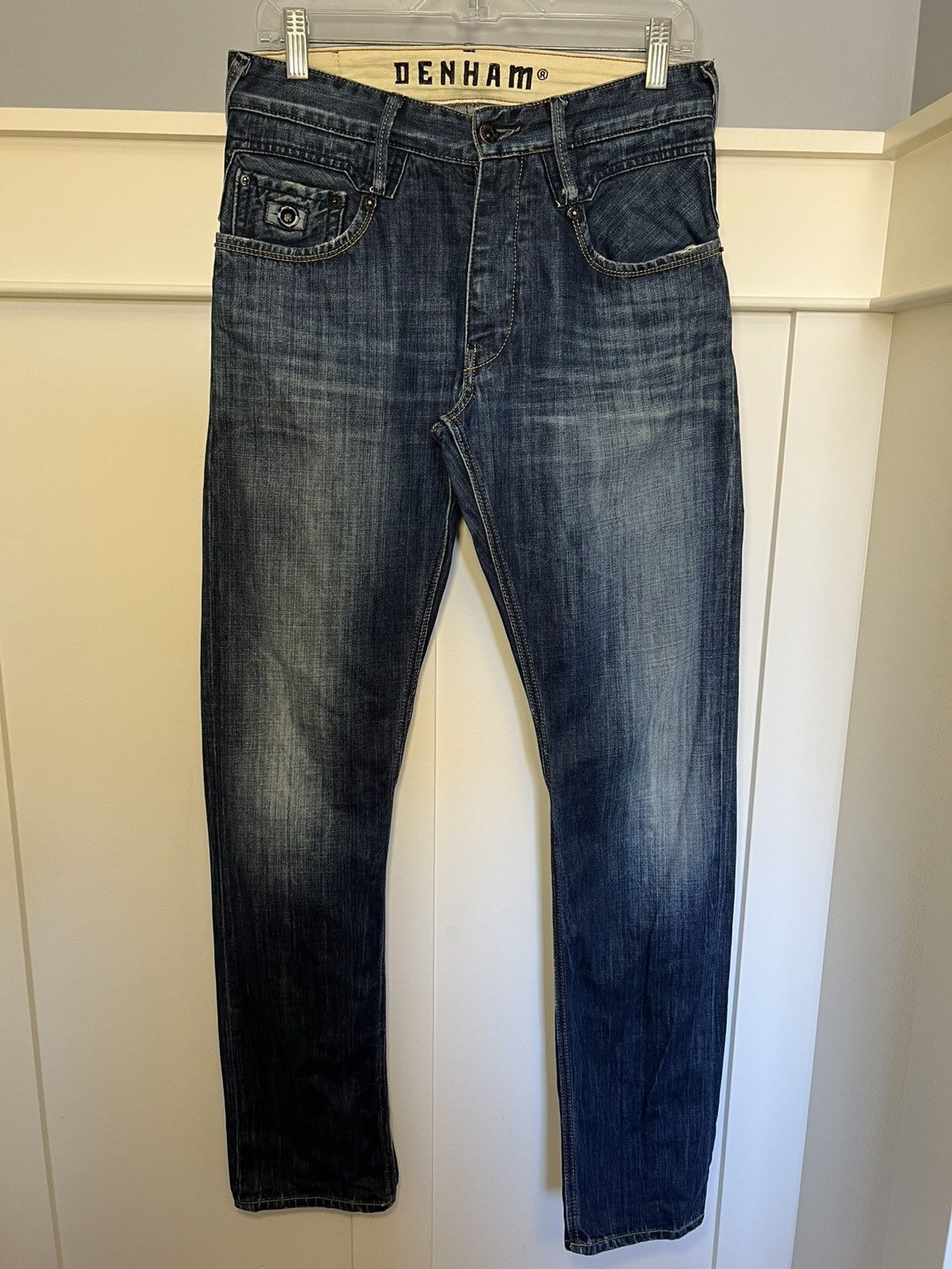 DENHAM Vintage Denham curved slim blue jeans Size US 29 - 1 Thumbnail