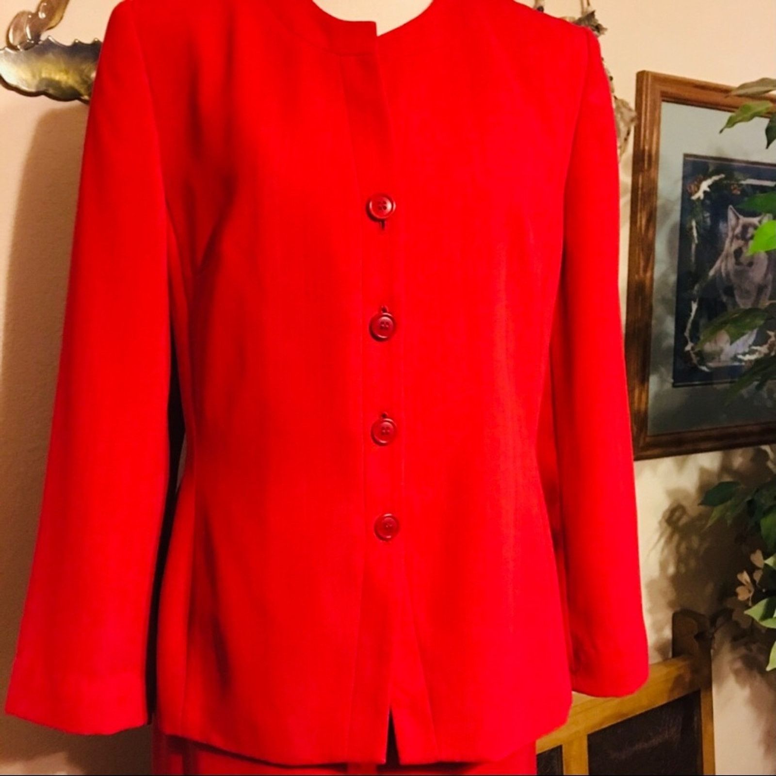 Other Laura Scott red jacket and skirt set 10 Size L / US 10 / IT 46 - 3 Thumbnail