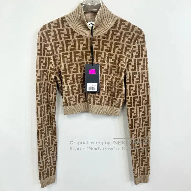 Fendi Fendi Brown Knit Sweater Size S . Size S / US 4 / IT 40 - 1 Thumbnail