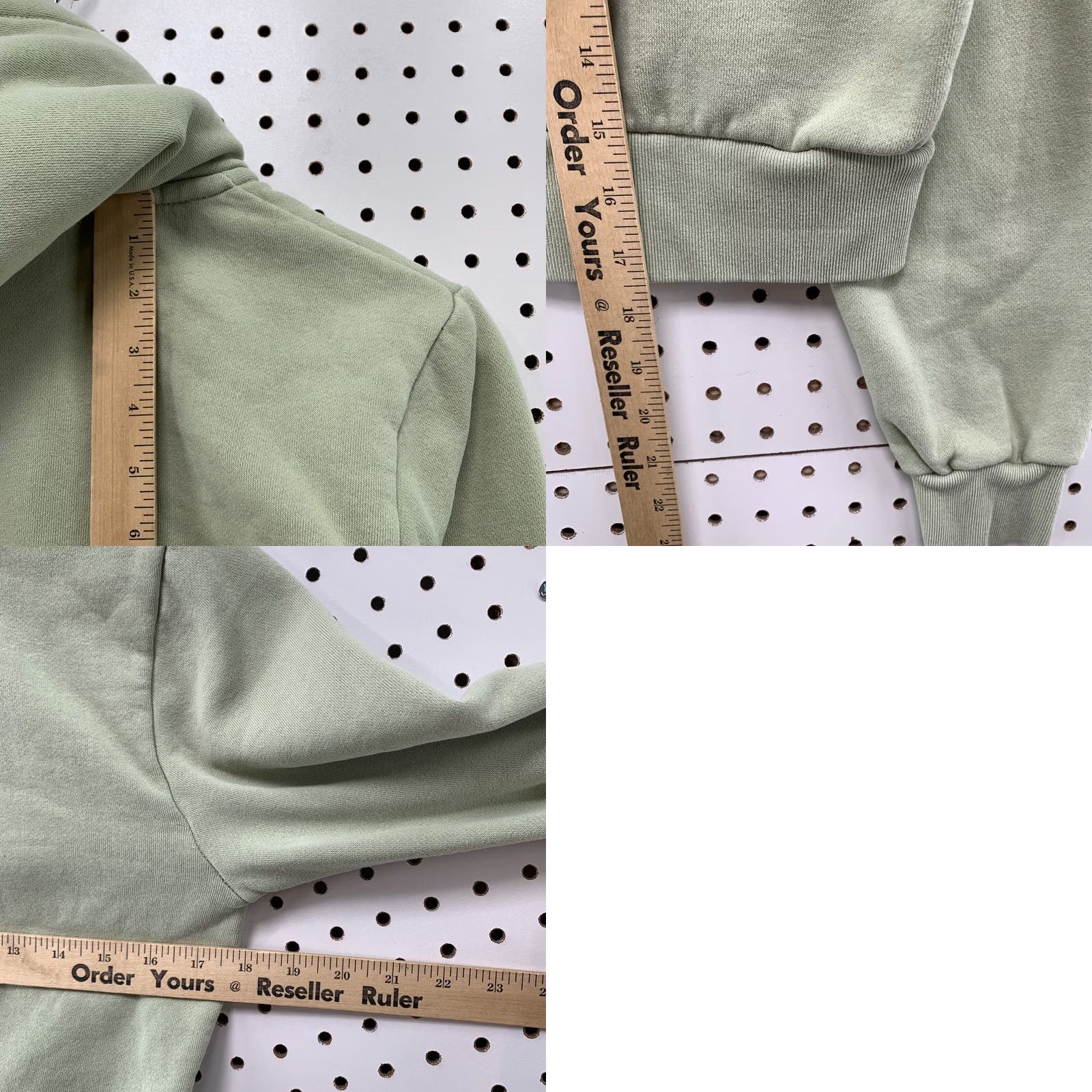 Brandy Melville John Galt Hoodie Womens One Size Pistachio Green Cropped Zip Sweatshirt 18x17.5 Size ONE SIZE - 9 Thumbnail