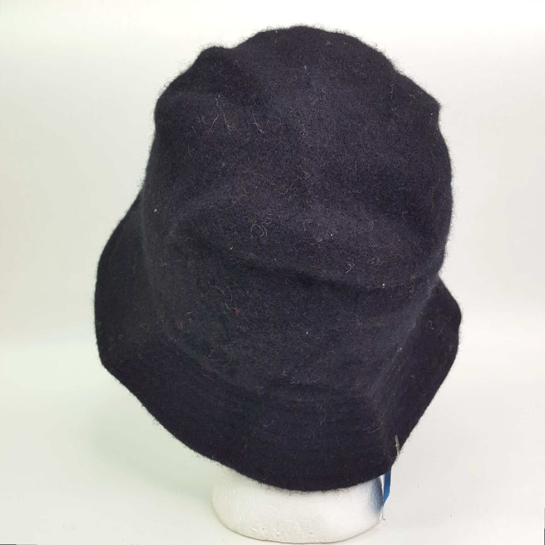 FELT VINTAGE Black Wool Women's One Size Bucket Crusher Sun Hat Felt Cap Brim Hat Hat Brim Hat 80s Sun Wool Bucket Hat Womens Vintage HaT Size ONE SIZE - 4 Thumbnail