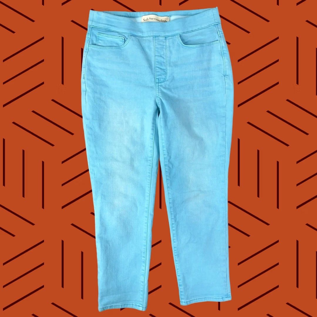 Soft Surroundings Soft Surroundings Cropped Denim Pants Blue / Women’s XS Pants Crop Pull On Denim XS Adult Women Mens? Size 26" / US 2 / IT 38 - 1 Thumbnail