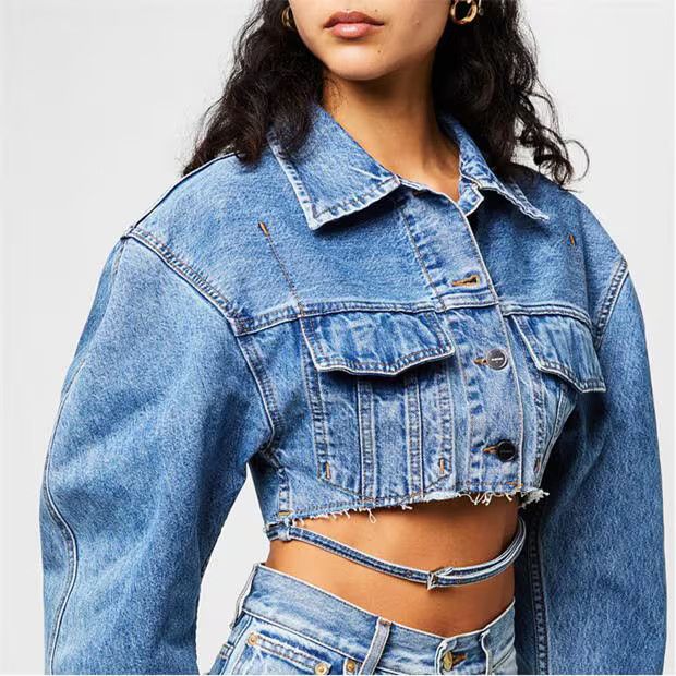 Jacquemus o1g2r1mq1024 Cropped Denim Jacket in Denim Blue Size S / US 4 / IT 40 - 3 Thumbnail