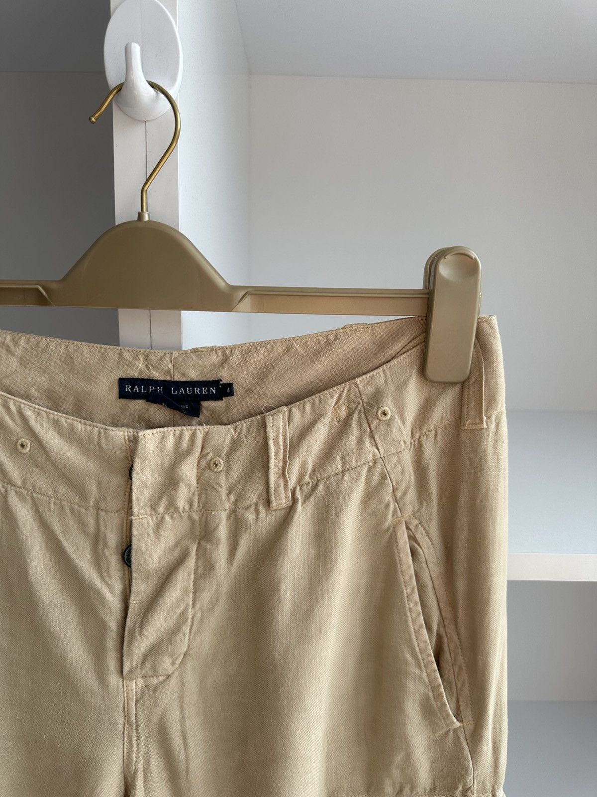 Vintage Vintage Polo Ralph Lauren Woman Linen Cargo Pants Size 30" / US 8 / IT 44 - 4 Thumbnail