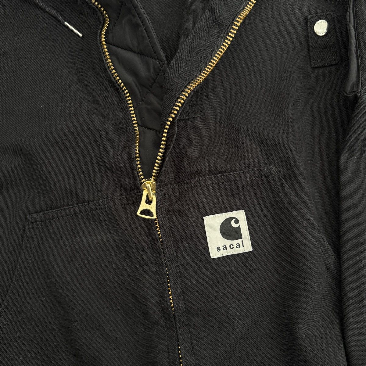 Carhartt × Sacai Carhartt x Sacai Duck Hooded Black Jacket Japan Size 3 Size US L / EU 52-54 / 3 - 6 Thumbnail