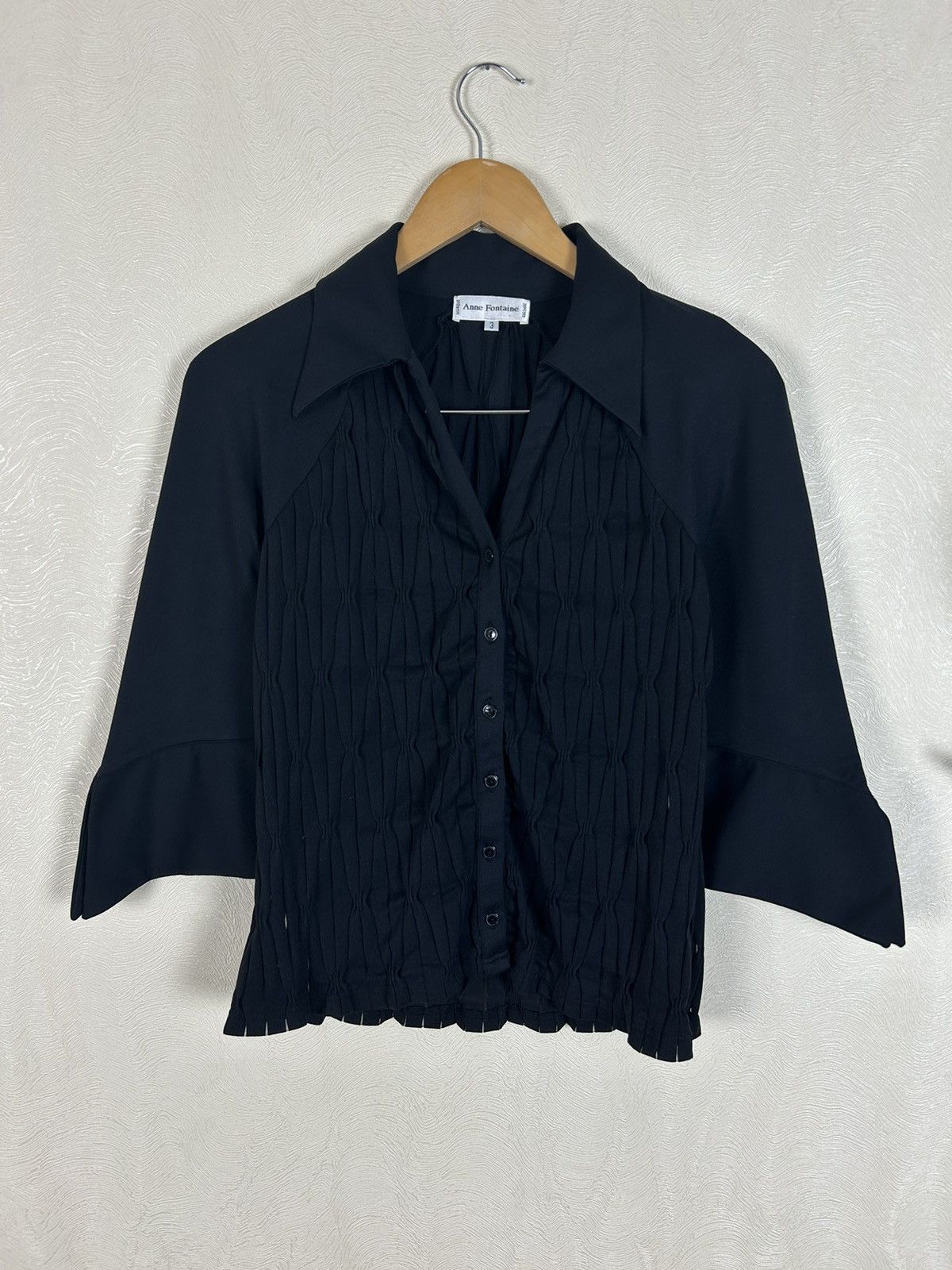 Designer Anne Fontaine Black Blouse Shirt Size 3 / M Luxury Size M / US 6-8 / IT 42-44 - 1 Thumbnail