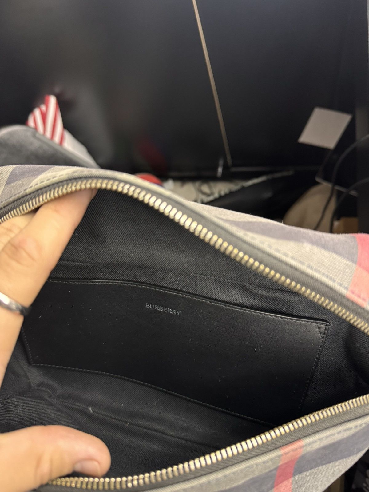 Burberry Burberry Sonny Belt Bag Navy Grey Canvas Bum Bag Size ONE SIZE - 6 Thumbnail
